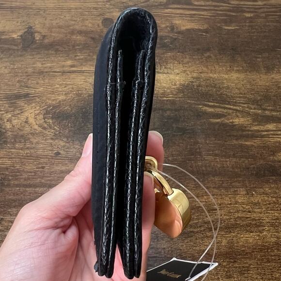 Juicy Couture SFP Quilted Mini Wallet 4x4 Gold Tone Heart Lock & Key Bi-Fold New - Picture 7 of 11